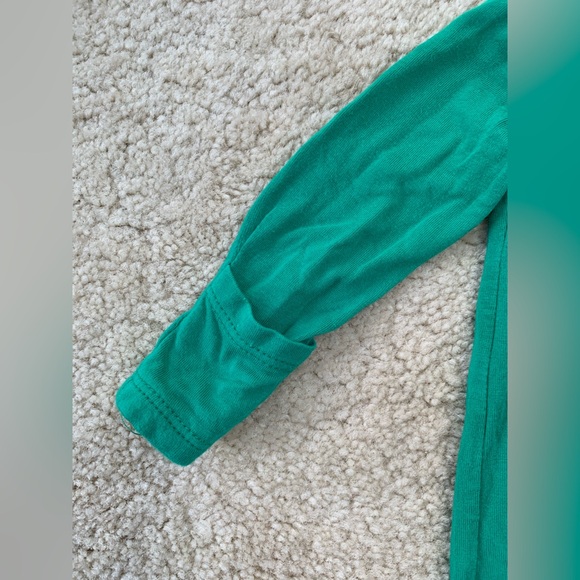 Angel Dear Size 0-3 Months Emerald Green Bamboo Zip Footie Sleeper Pajamas - Picture 4 of 5